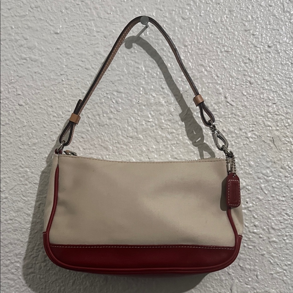 Coach Cream and Red Shoulder Bag
